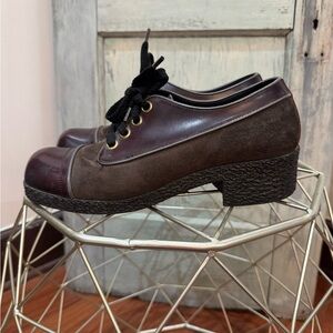Vintage Oxford Saddle Shoes Two Tone Brown Round Toe Original Laces Men’s size 9